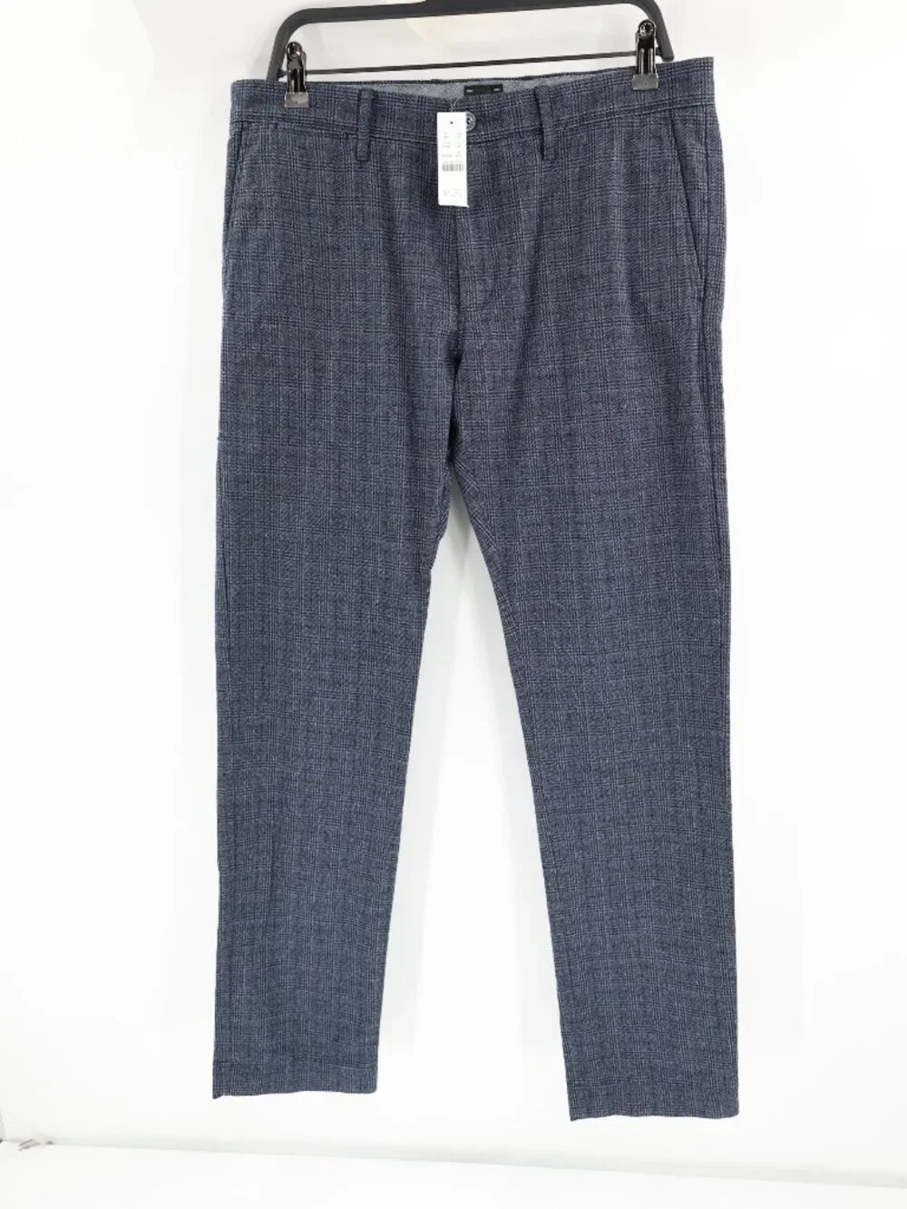 NWT J Crew 484 Pants Mens 32 L32 Slim Fit Brushed Twill Plaid Stretch Flat Front